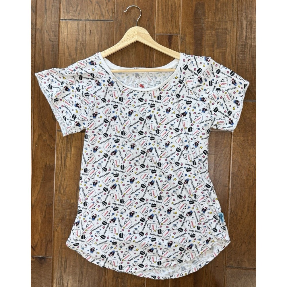 Hello Kitty Tee Uniqlo x Kitson Sanrio Womens XL T-Shirt All Over Print Stars